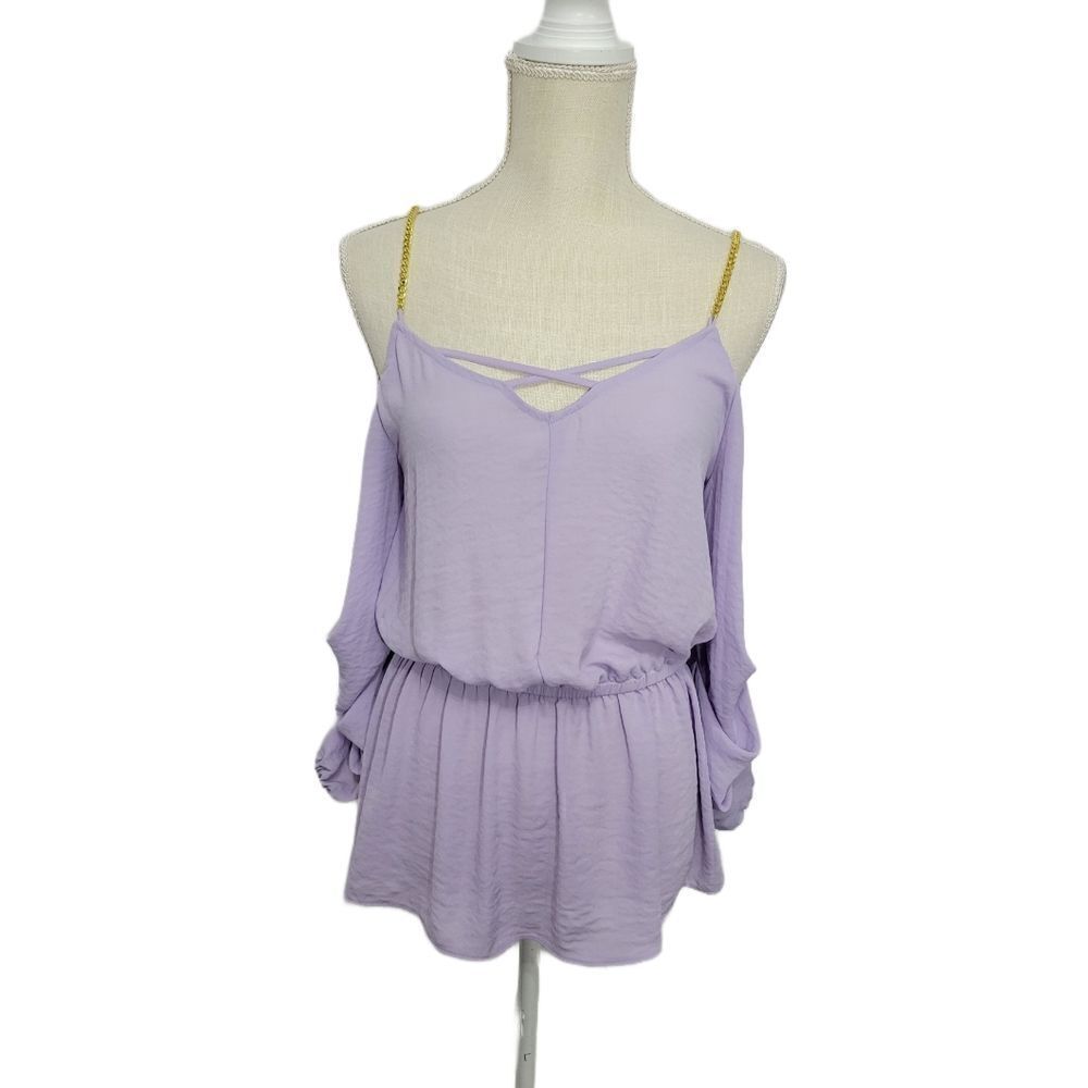 Bold elements cold shoulder blouse